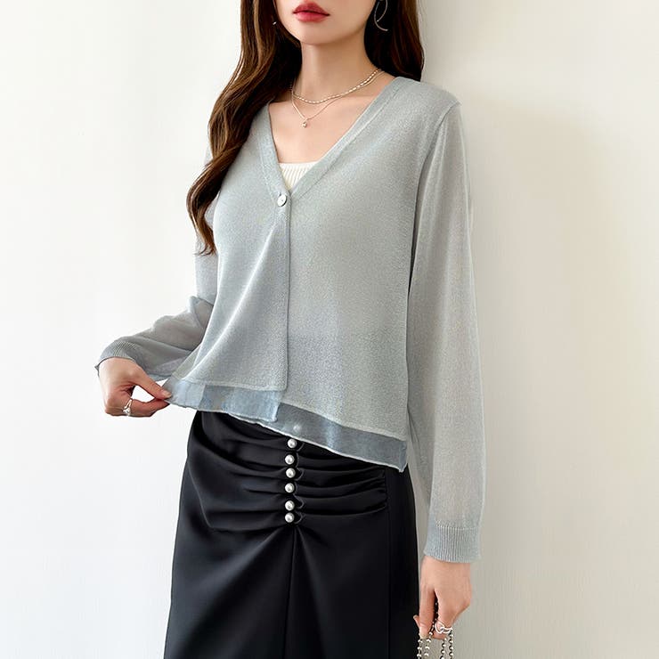 【透け感で魅せる洗練シアー】 シアーカーディガン サマーカーディガン | COCOMOMO | 詳細画像32 