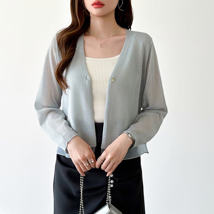 【透け感で魅せる洗練シアー】 シアーカーディガン サマーカーディガン | COCOMOMO | 詳細画像36 