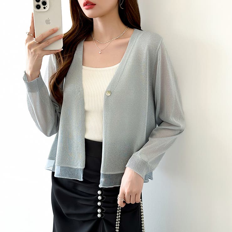 【透け感で魅せる洗練シアー】 シアーカーディガン サマーカーディガン | COCOMOMO | 詳細画像37 