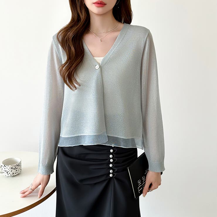 【透け感で魅せる洗練シアー】 シアーカーディガン サマーカーディガン | COCOMOMO | 詳細画像39 