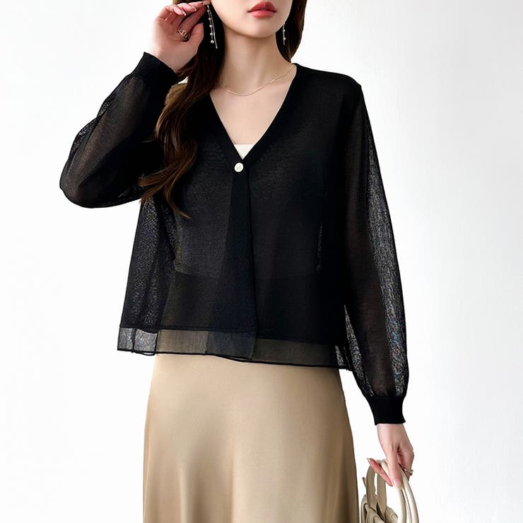 【透け感で魅せる洗練シアー】 シアーカーディガン サマーカーディガン | COCOMOMO | 詳細画像44 