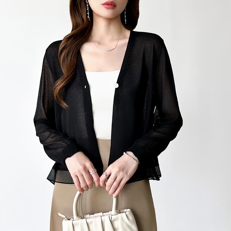 【透け感で魅せる洗練シアー】 シアーカーディガン サマーカーディガン | COCOMOMO | 詳細画像46 