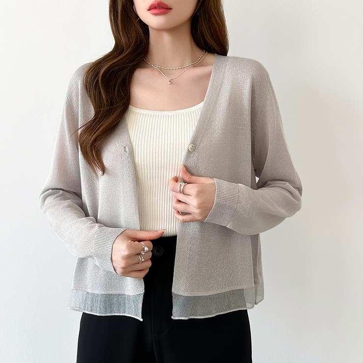 【透け感で魅せる洗練シアー】 シアーカーディガン サマーカーディガン | COCOMOMO | 詳細画像6 