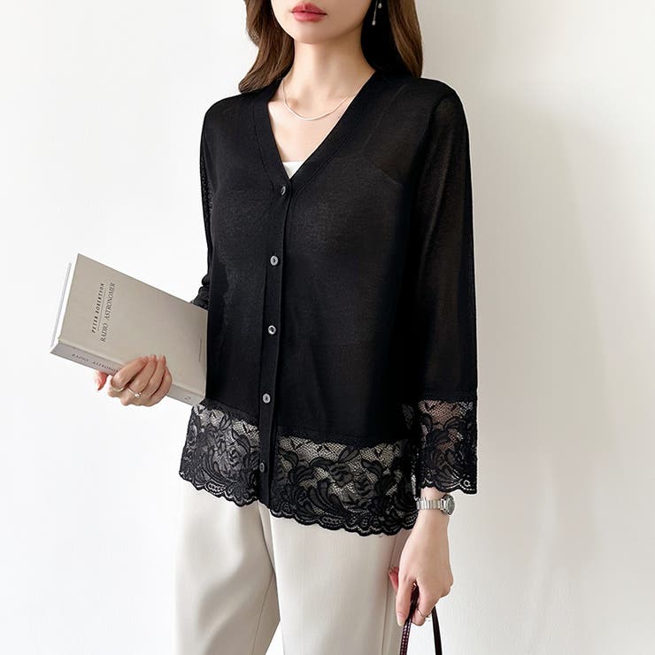 シアーレースの褒められカーディガン レースカーディガン シアーカーディガン | COCOMOMO | 詳細画像20 