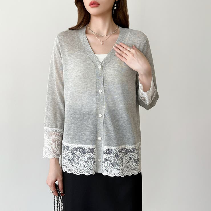 シアーレースの褒められカーディガン レースカーディガン シアーカーディガン | COCOMOMO | 詳細画像6 