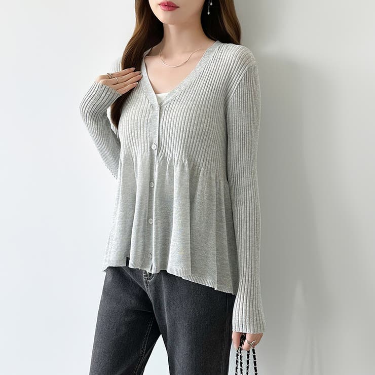 【オンオフ寄り添うとろみシアー】ペプラムカーディガン シアーカーディガン シアー | COCOMOMO | 詳細画像12 