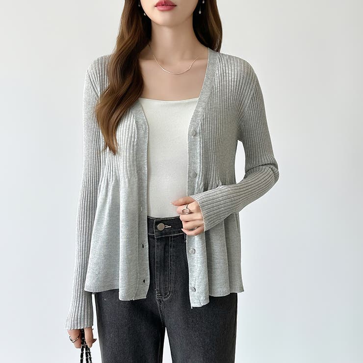 【オンオフ寄り添うとろみシアー】ペプラムカーディガン シアーカーディガン シアー | COCOMOMO | 詳細画像14 