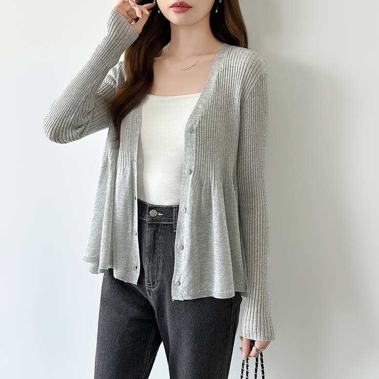 【オンオフ寄り添うとろみシアー】ペプラムカーディガン シアーカーディガン シアー | COCOMOMO | 詳細画像15 