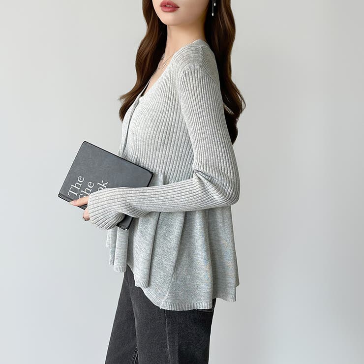 【オンオフ寄り添うとろみシアー】ペプラムカーディガン シアーカーディガン シアー | COCOMOMO | 詳細画像17 