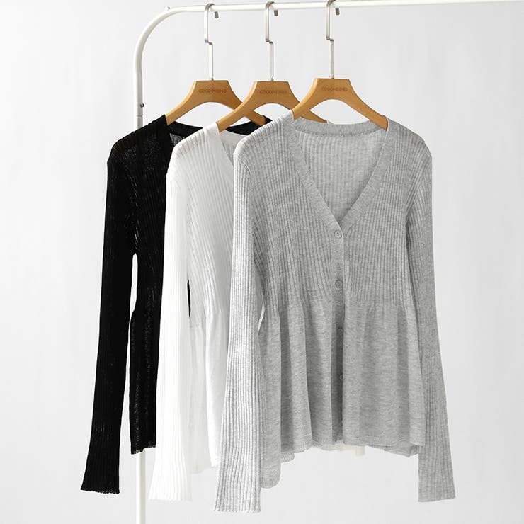 【オンオフ寄り添うとろみシアー】ペプラムカーディガン シアーカーディガン シアー | COCOMOMO | 詳細画像29 