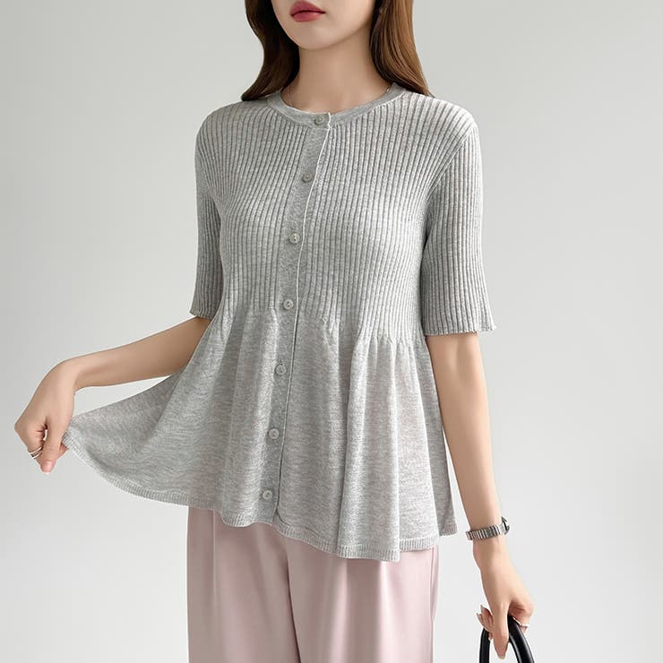 【涼しげシアー×ペプラム】 ペプラムカーディガン シアーカーディガン | COCOMOMO | 詳細画像12 