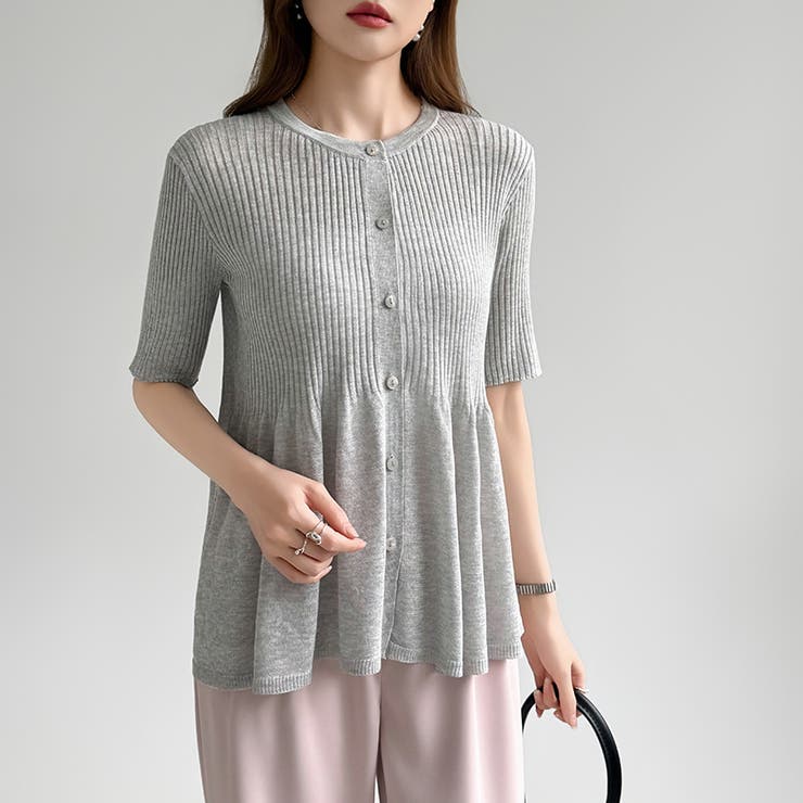 【涼しげシアー×ペプラム】 ペプラムカーディガン シアーカーディガン | COCOMOMO | 詳細画像13 