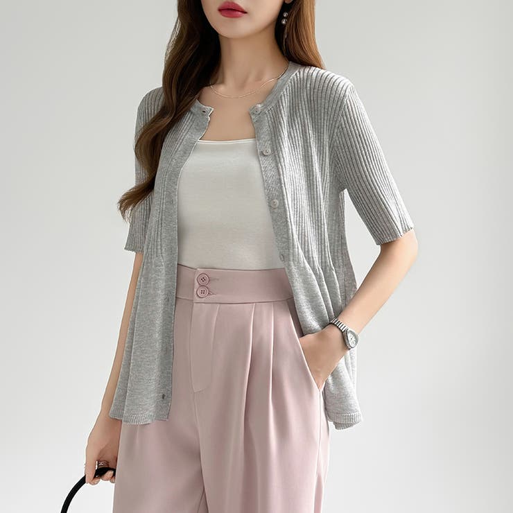 【涼しげシアー×ペプラム】 ペプラムカーディガン シアーカーディガン | COCOMOMO | 詳細画像15 