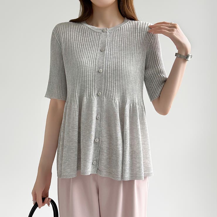 【涼しげシアー×ペプラム】 ペプラムカーディガン シアーカーディガン | COCOMOMO | 詳細画像17 