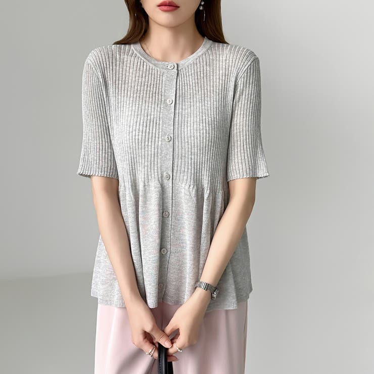 【涼しげシアー×ペプラム】 ペプラムカーディガン シアーカーディガン | COCOMOMO | 詳細画像18 