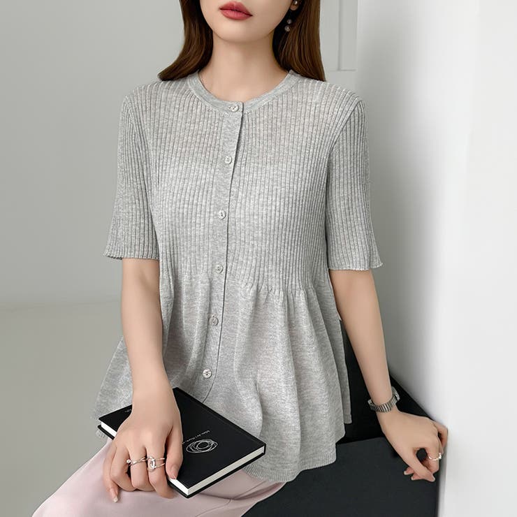 【涼しげシアー×ペプラム】 ペプラムカーディガン シアーカーディガン | COCOMOMO | 詳細画像20 