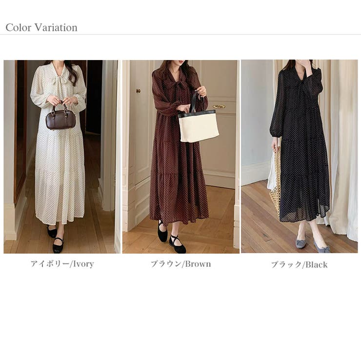 ふんわり揺れて今っぽフェミニン。ボウタイドットワンピース ドットワンピース ボウ… | COCOMOMO | 詳細画像18 