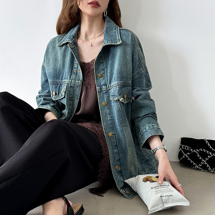 【羽織るだけで即こなれ感】デニムジャケット Gジャン オーバーサイズ | COCOMOMO | 詳細画像5 