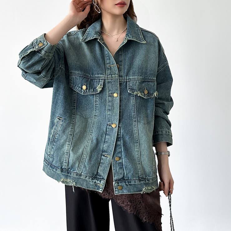 【羽織るだけで即こなれ感】デニムジャケット Gジャン オーバーサイズ | COCOMOMO | 詳細画像6 