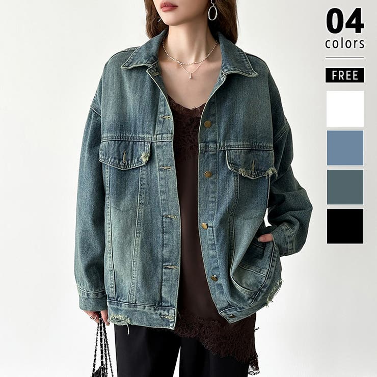 ヴィンテージブルー | 【羽織るだけで即こなれ感】デニムジャケット Gジャン オーバーサイズ | COCOMOMO