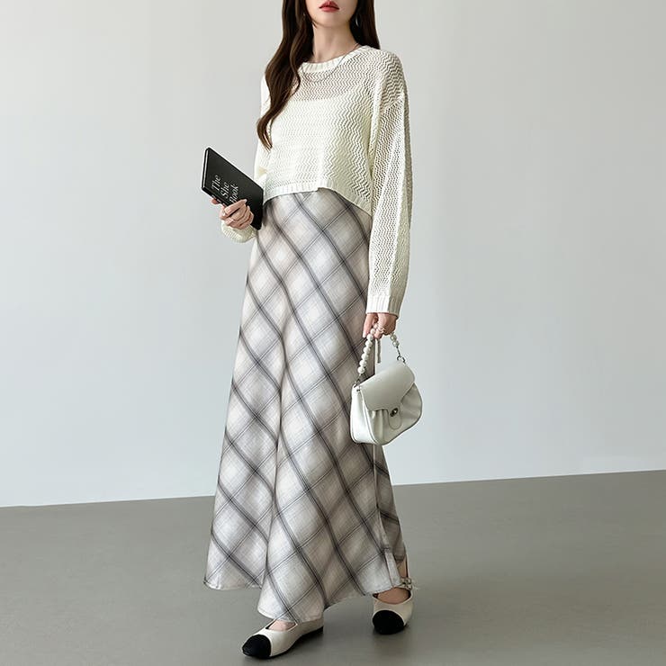 艶めくチェック柄マーメイド チェックスカート マーメイドスカート | COCOMOMO | 詳細画像11 