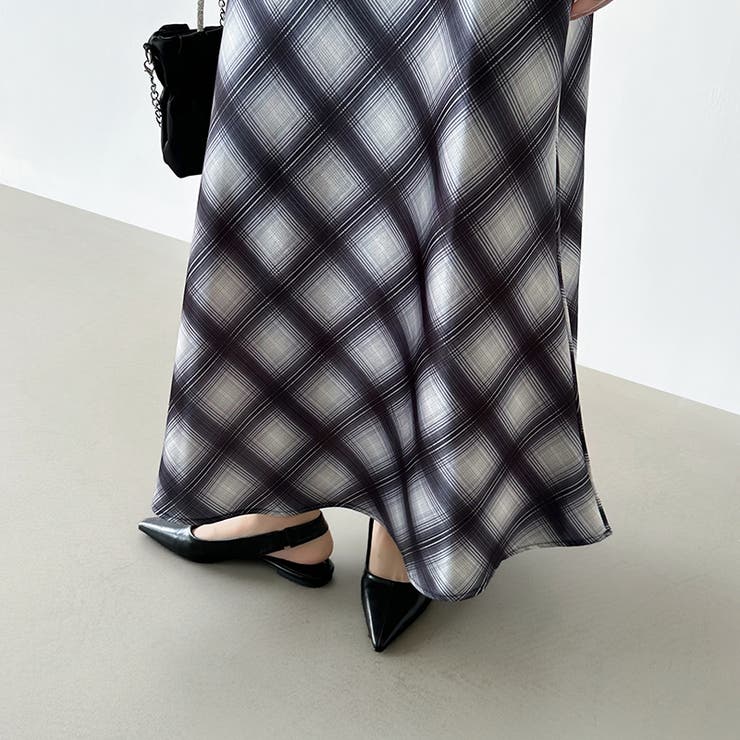 艶めくチェック柄マーメイド チェックスカート マーメイドスカート | COCOMOMO | 詳細画像22 