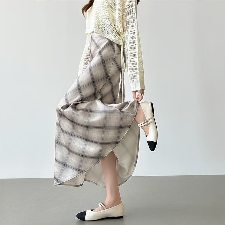 艶めくチェック柄マーメイド チェックスカート マーメイドスカート | COCOMOMO | 詳細画像5 