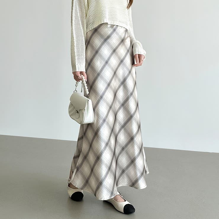 艶めくチェック柄マーメイド チェックスカート マーメイドスカート | COCOMOMO | 詳細画像6 