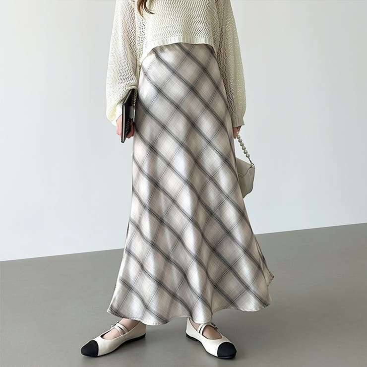 艶めくチェック柄マーメイド チェックスカート マーメイドスカート | COCOMOMO | 詳細画像8 