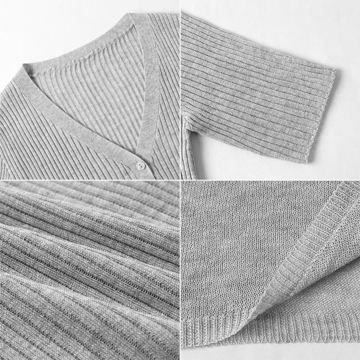 Vネックペプラムシアーカーディガン ペプラムカーディガン サマーニット | COCOMOMO | 詳細画像29 