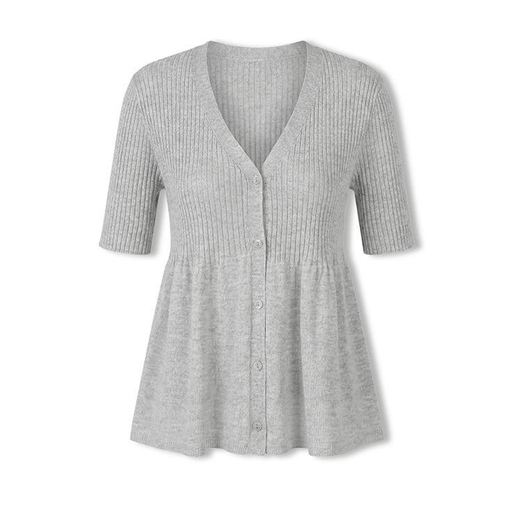 Vネックペプラムシアーカーディガン ペプラムカーディガン サマーニット | COCOMOMO | 詳細画像32 