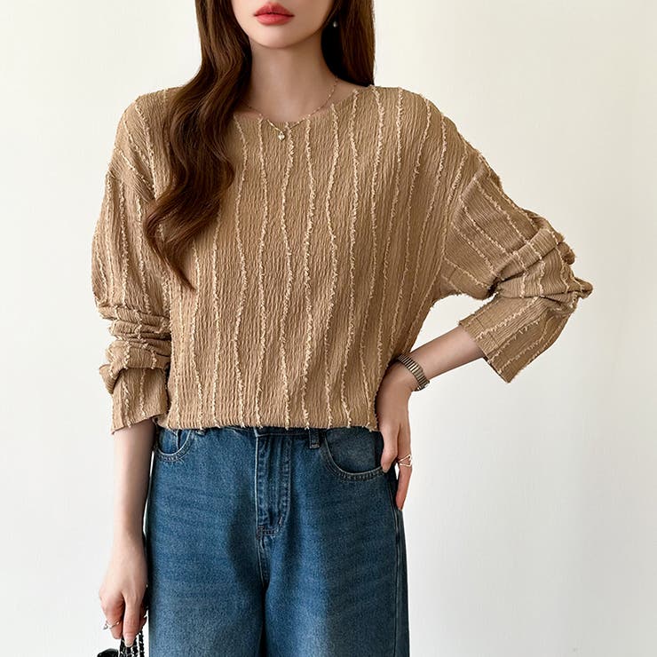 フリンジジャガード カットソー ロンT | COCOMOMO | 詳細画像13 