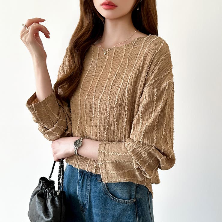 フリンジジャガード カットソー ロンT | COCOMOMO | 詳細画像14 