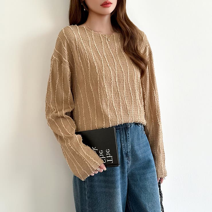 フリンジジャガード カットソー ロンT | COCOMOMO | 詳細画像21 