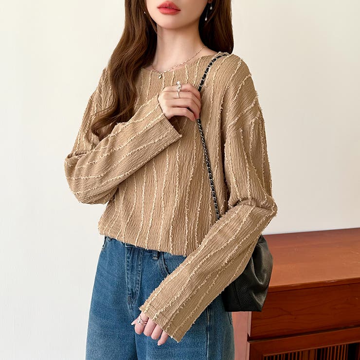 フリンジジャガード カットソー ロンT | COCOMOMO | 詳細画像23 