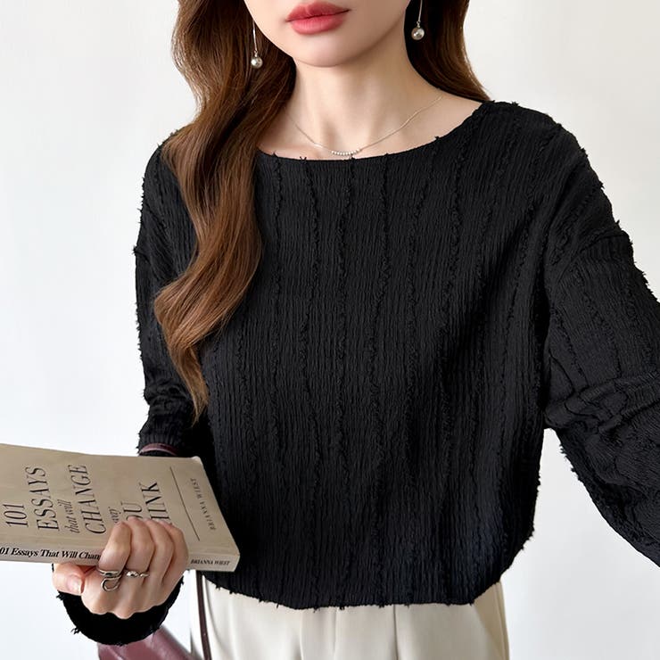 フリンジジャガード カットソー ロンT | COCOMOMO | 詳細画像24 