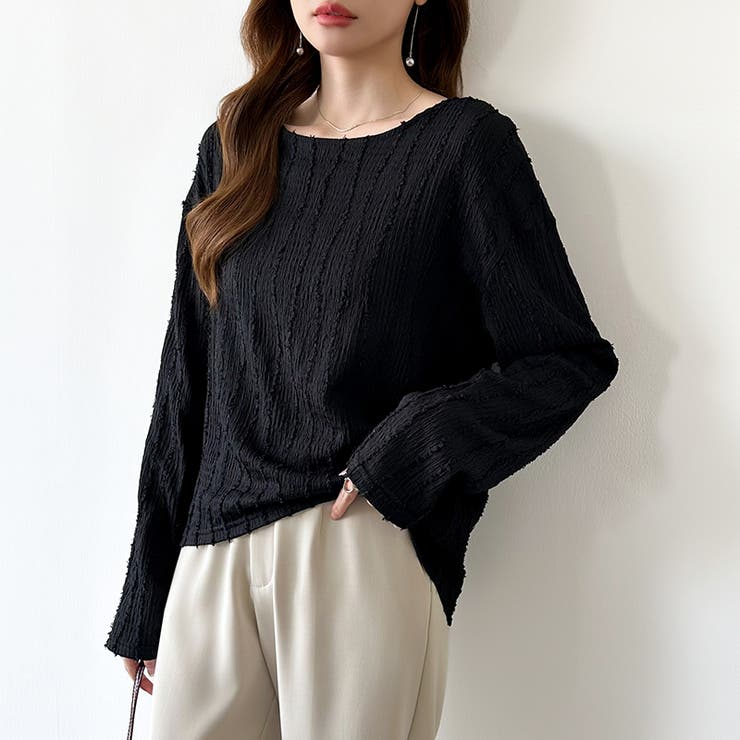 フリンジジャガード カットソー ロンT | COCOMOMO | 詳細画像25 