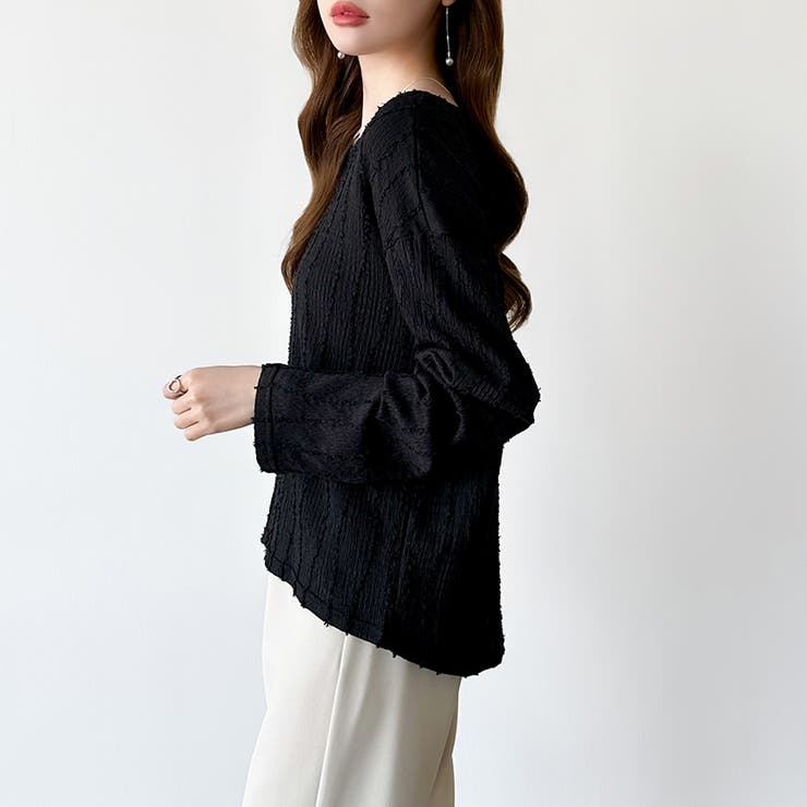 フリンジジャガード カットソー ロンT | COCOMOMO | 詳細画像27 