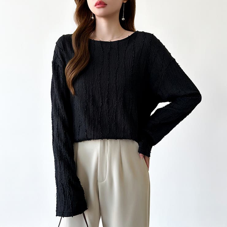 フリンジジャガード カットソー ロンT | COCOMOMO | 詳細画像28 