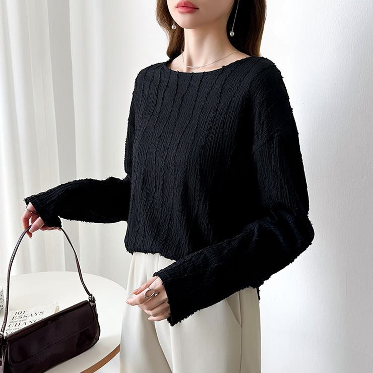 フリンジジャガード カットソー ロンT | COCOMOMO | 詳細画像31 