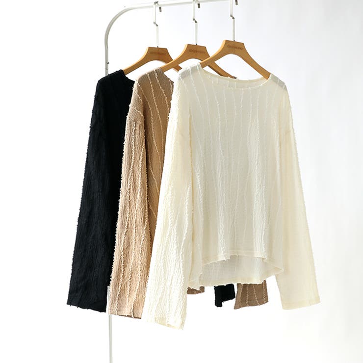 フリンジジャガード カットソー ロンT | COCOMOMO | 詳細画像33 