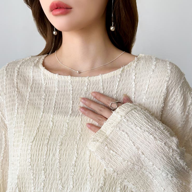 フリンジジャガード カットソー ロンT | COCOMOMO | 詳細画像5 