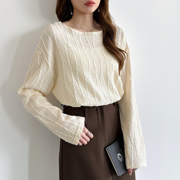 フリンジジャガード カットソー ロンT | COCOMOMO | 詳細画像7 