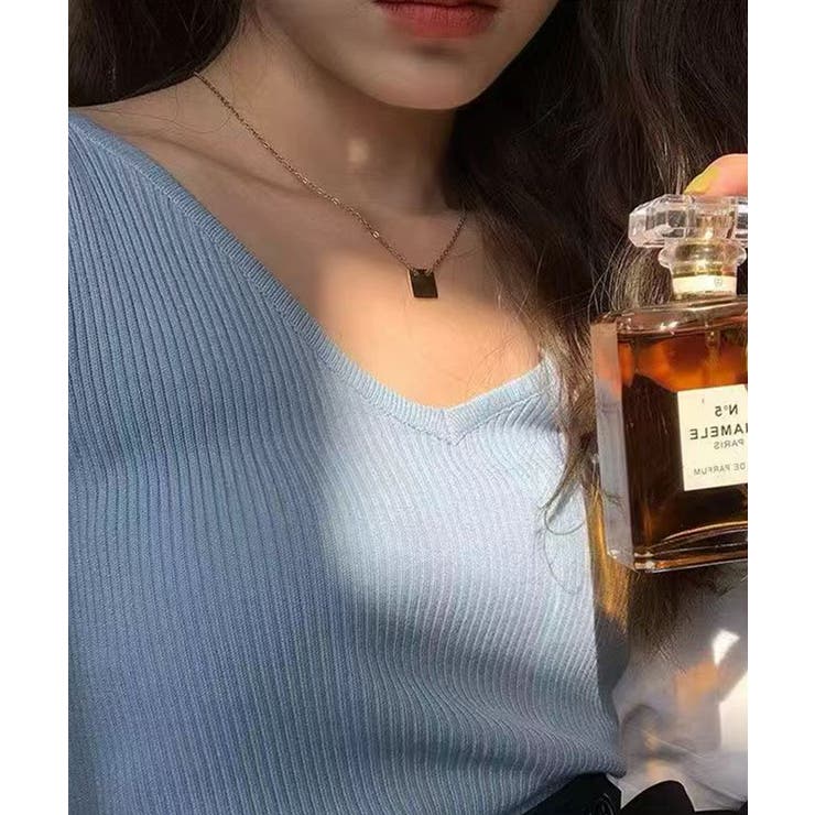 【インナーにもトップスにも】前後2wayリブタンクトップ タンクトップ Vネック | COCOMOMO | 詳細画像18 