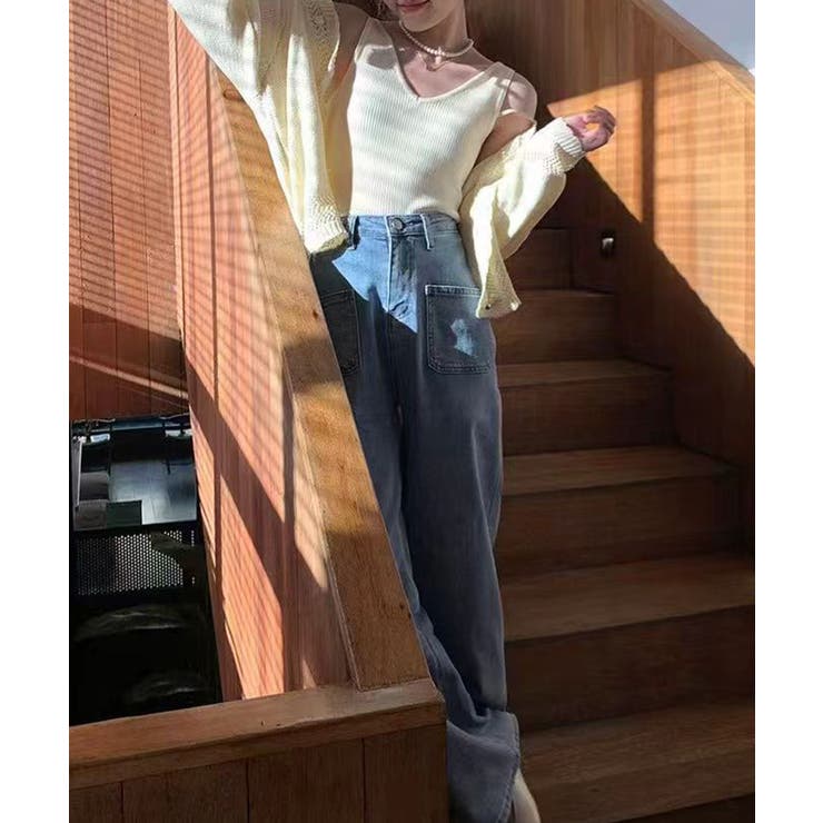 【インナーにもトップスにも】前後2wayリブタンクトップ タンクトップ Vネック | COCOMOMO | 詳細画像34 