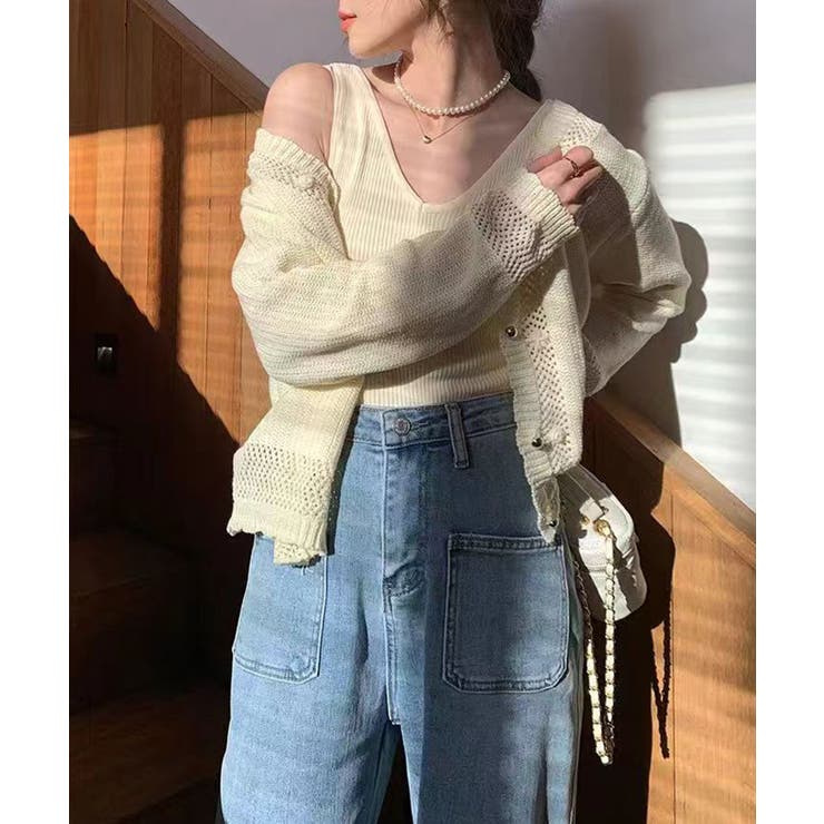 【インナーにもトップスにも】前後2wayリブタンクトップ タンクトップ Vネック | COCOMOMO | 詳細画像36 