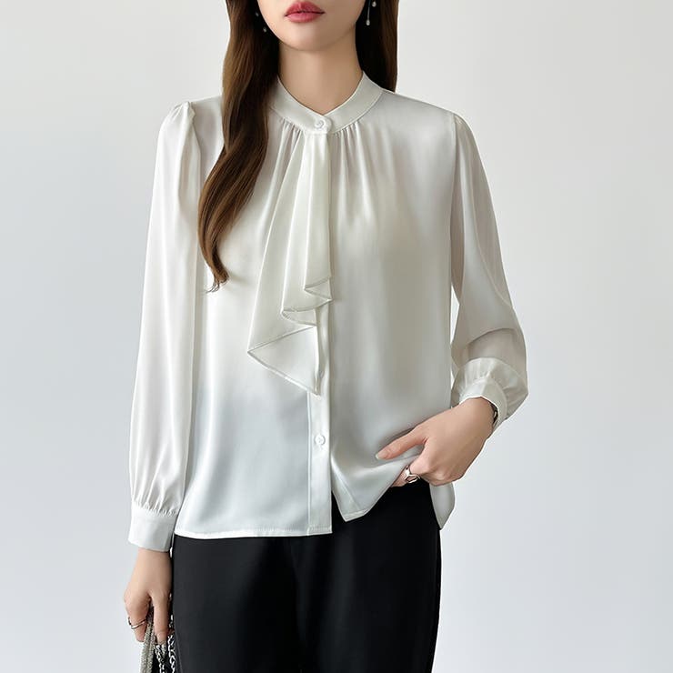 【フロントドレープで結ばず即 華やか】 スカーフタイブラウス | COCOMOMO | 詳細画像14 