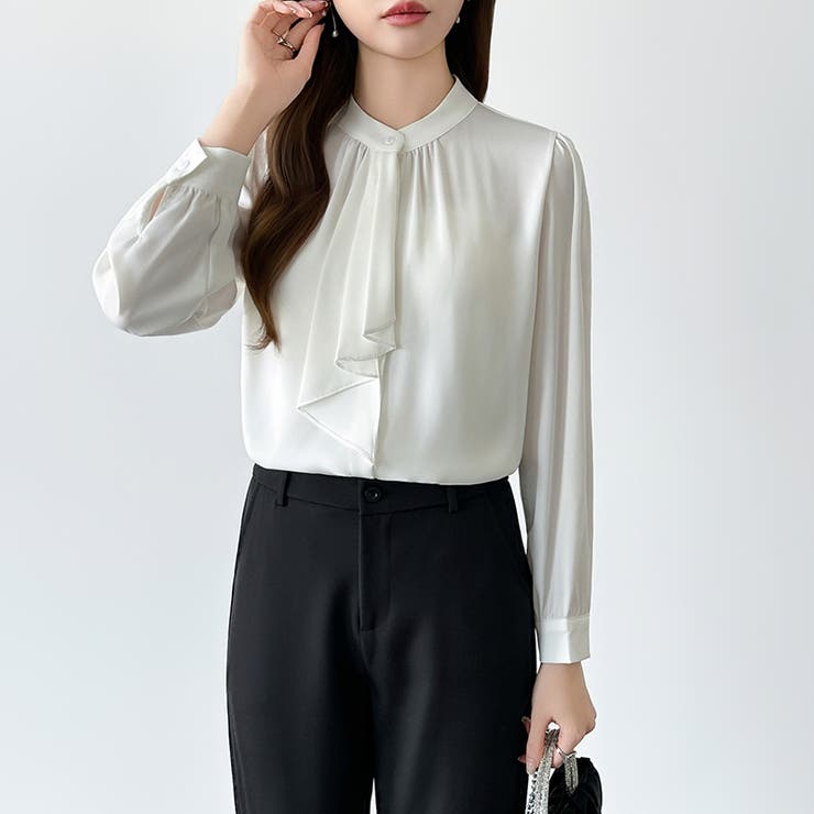 【フロントドレープで結ばず即 華やか】 スカーフタイブラウス | COCOMOMO | 詳細画像16 