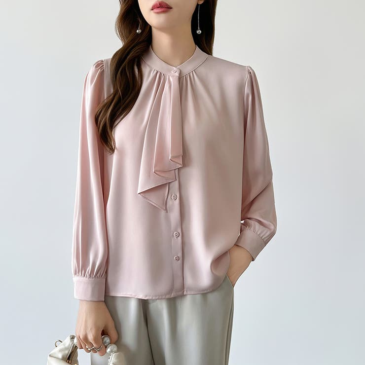 【フロントドレープで結ばず即 華やか】 スカーフタイブラウス | COCOMOMO | 詳細画像20 