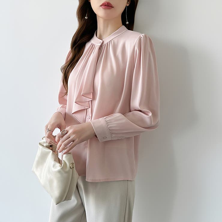 【フロントドレープで結ばず即 華やか】 スカーフタイブラウス | COCOMOMO | 詳細画像21 